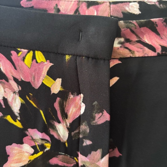 Escada Black Floral dress up pants ankle size 6 36 EU - Picture 2 of 13